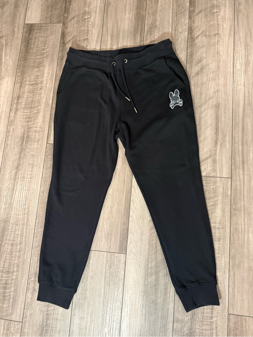 Psycho Bunny Black Jogger Sweatpants with Bunny Logo - Kids